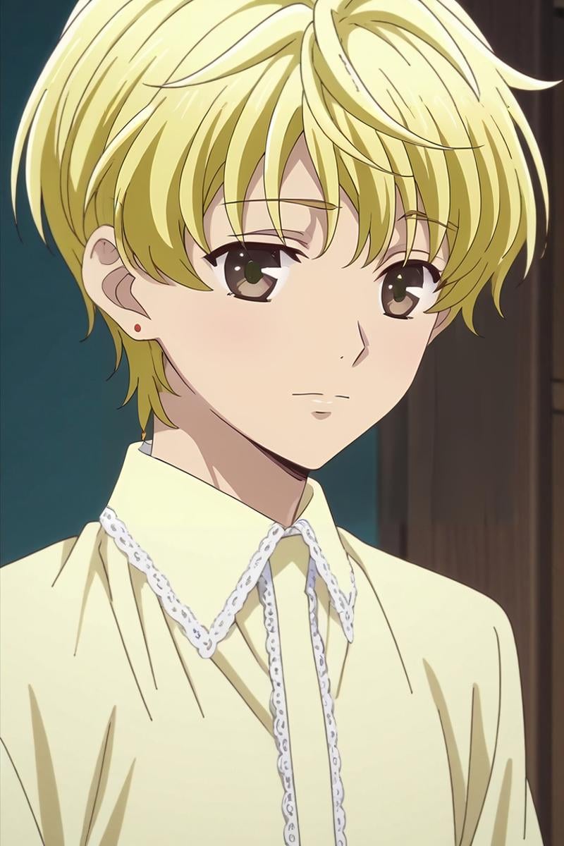 score_9, score_8_up, score_7_up, , rating_safe, intricate details, anime screencap, anime coloring, official style, , , 1boy, solo, male focus, <lora:momiji_souma_pony:1>, momiji_souma, blonde hair, brown eyes, short hair, aged down, , , <lora:sdxl_lightning_8step_lora:1>