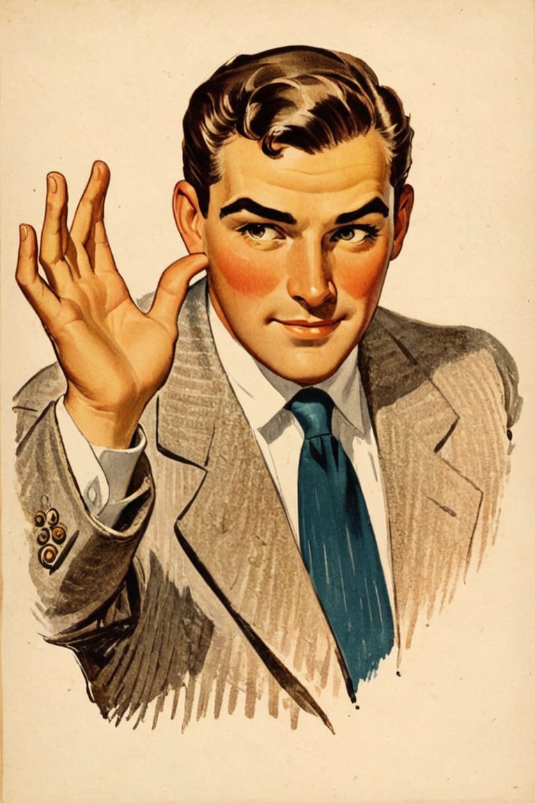 Handsome man, 

Dynamic poses, 
Vintage American illustration's, retro illustrations, perfect hand and fingers, perfect face, 