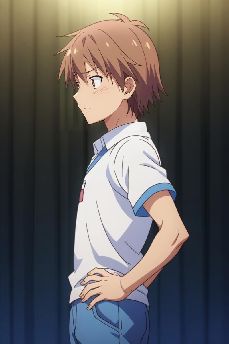 score_9, score_8_up, score_7_up, source_anime, rating_safe, intricate details, anime screencap, , , , , 1boy, solo, male focus, <lora:sorata_kanda_pony:0.94>, sorata_kanda, brown hair, brown eyes, short hair, from side, concert, noon, hands on hips, nervous, , <lora:sdxl_lightning_8step_lora:1>