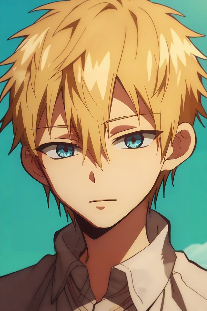 score_9, score_8_up, score_7_up, , rating_safe, intricate details, semi-realistic, , , 1boy, solo, male focus, <lora:teru_minamoto_pony:0.88>, teru_minamoto, blonde hair, blue eyes, short hair, bangs, hair between eyes, , , <lora:sdxl_lightning_8step_lora:1>