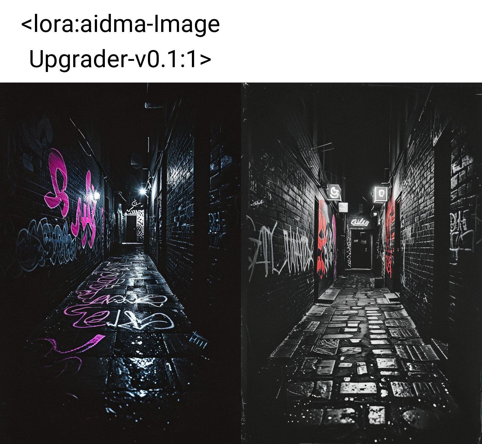 Neon graffiti alley ,  <lora:CBS_novuschroma37 style_b:1> novuschroma37 style<lora:aidma-Image Upgrader-v0.1:1>