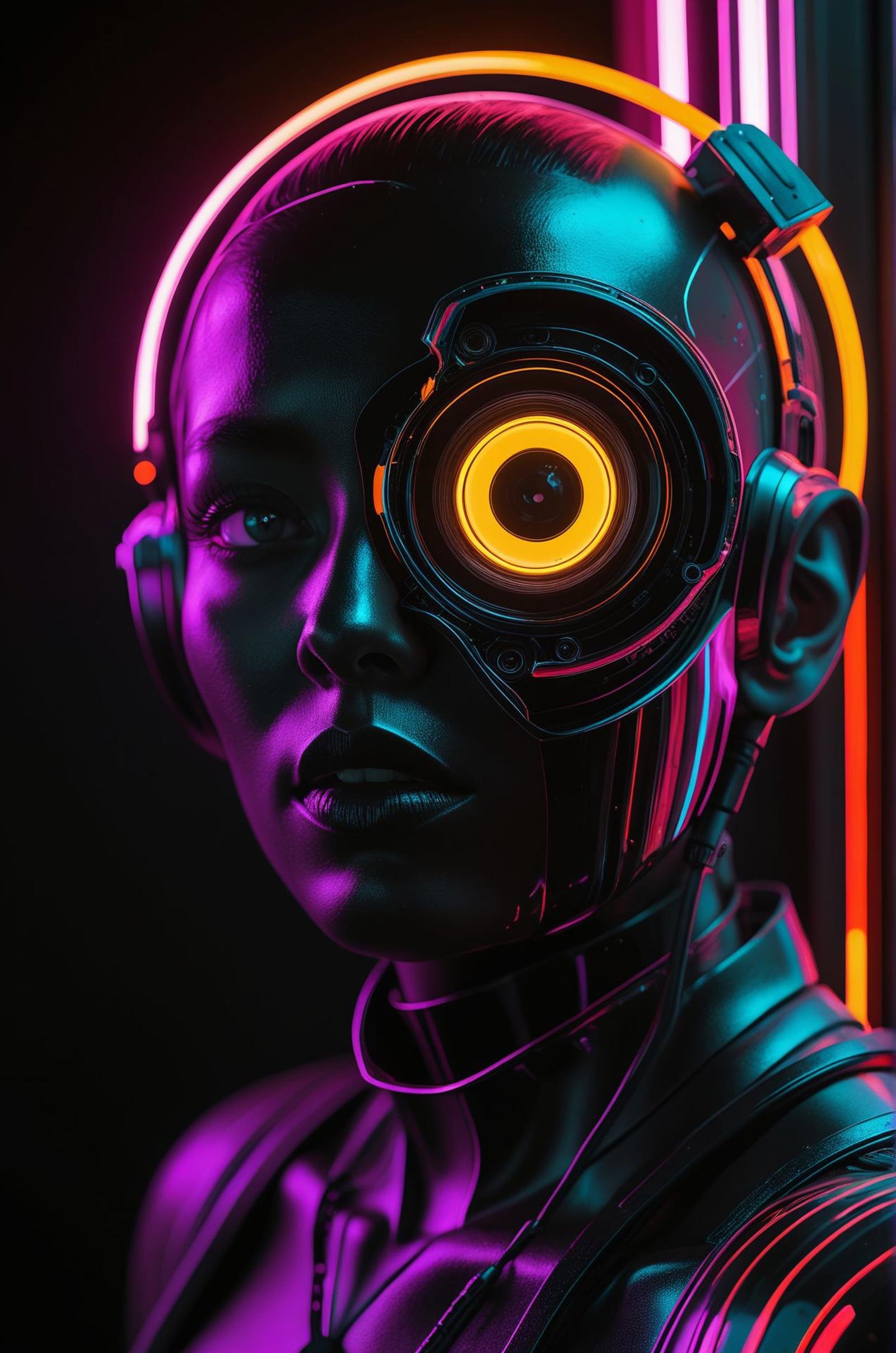 35mm surreal photography,  black and neon ,  (masterpiece by AIDigitalMediaAgency on Tensor.Art