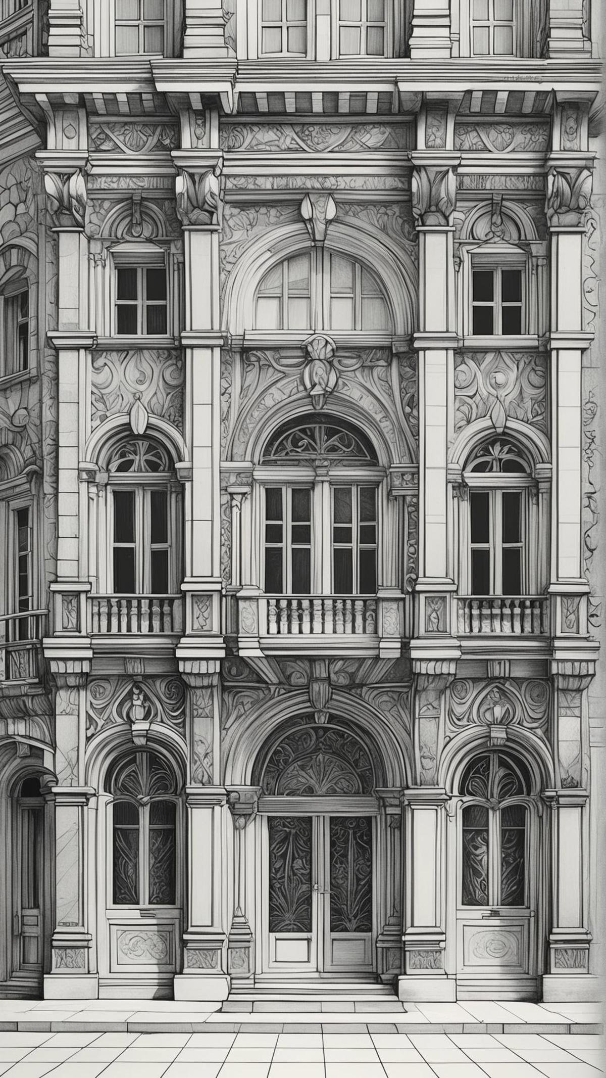 pencil sketch,  highly detailed,  architectural drawing by AIDigitalMediaAgency on Tensor.Art