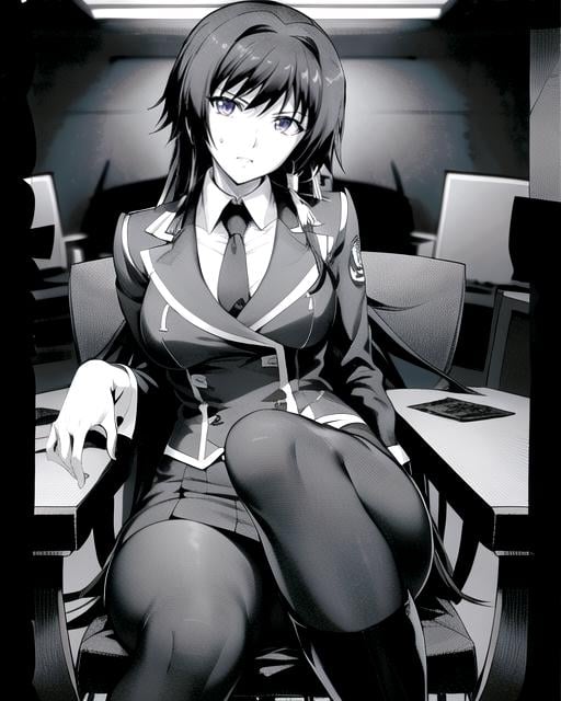 yui,  (comic,  monochrome by TTanG on Tensor.Art