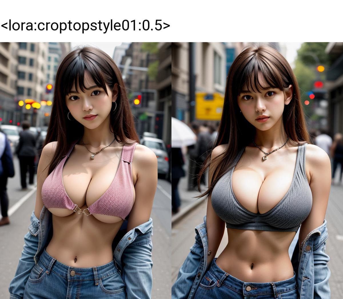 ((medium shot)),  ((crop top)),  chest chain by 鬼畫符 on Tensor.Art