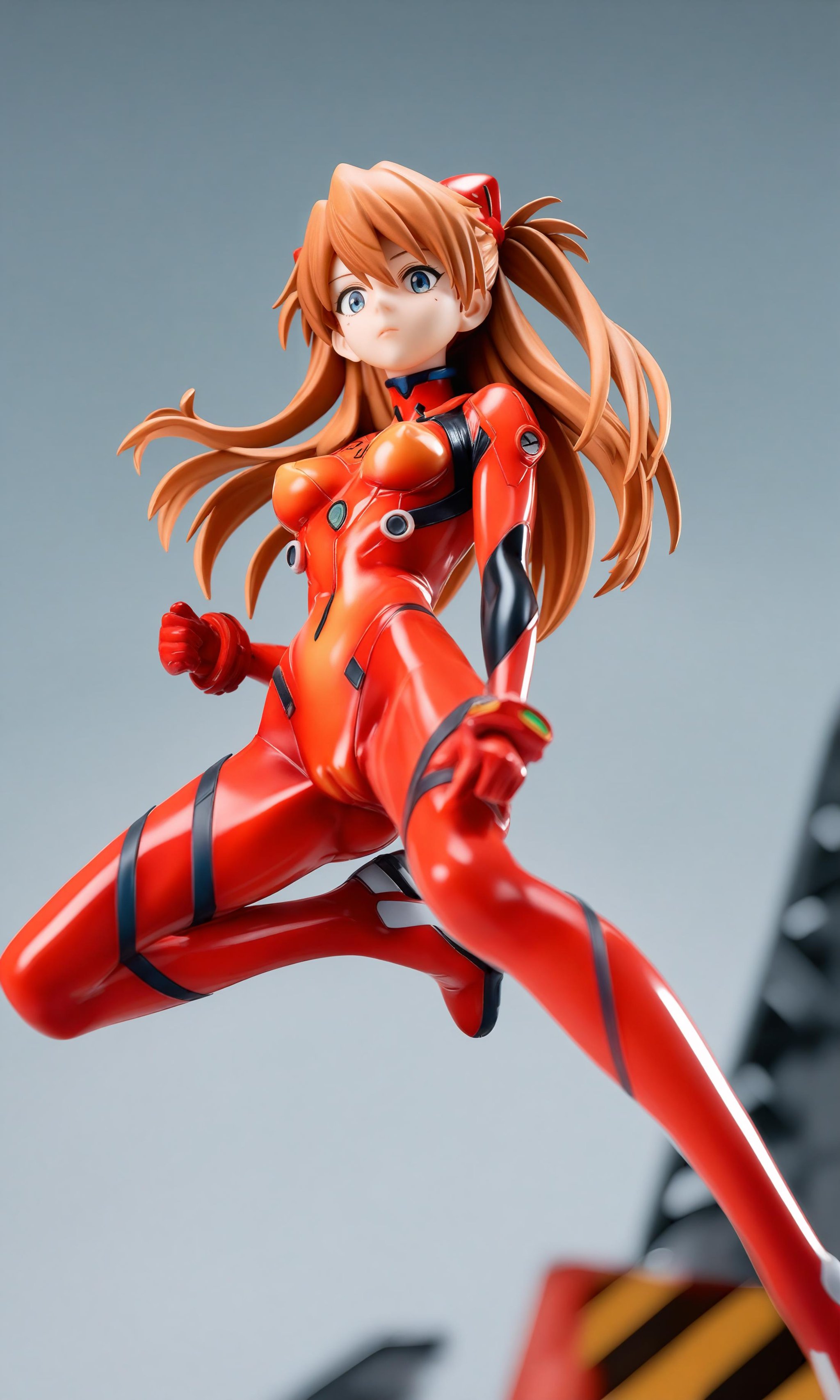 score_9,score_8_up,score_7_up,score_6_up,source_anime,1girl, souryuu asuka langley,  blue eyes, red bodysuit, looking at viewer, plugsuit, interface headset, from below, skin tight, long hair, breasts, bodysuit, cameltoe, covered nipples, hairpods, simple background, medium breasts, solo, two side up, brown hair, pilot suitshallow depth of field,highly detailed,high budget,cinemascope,epic,color graded cinematic,atmospheric lighting,imperfections,natural,shallow dof,