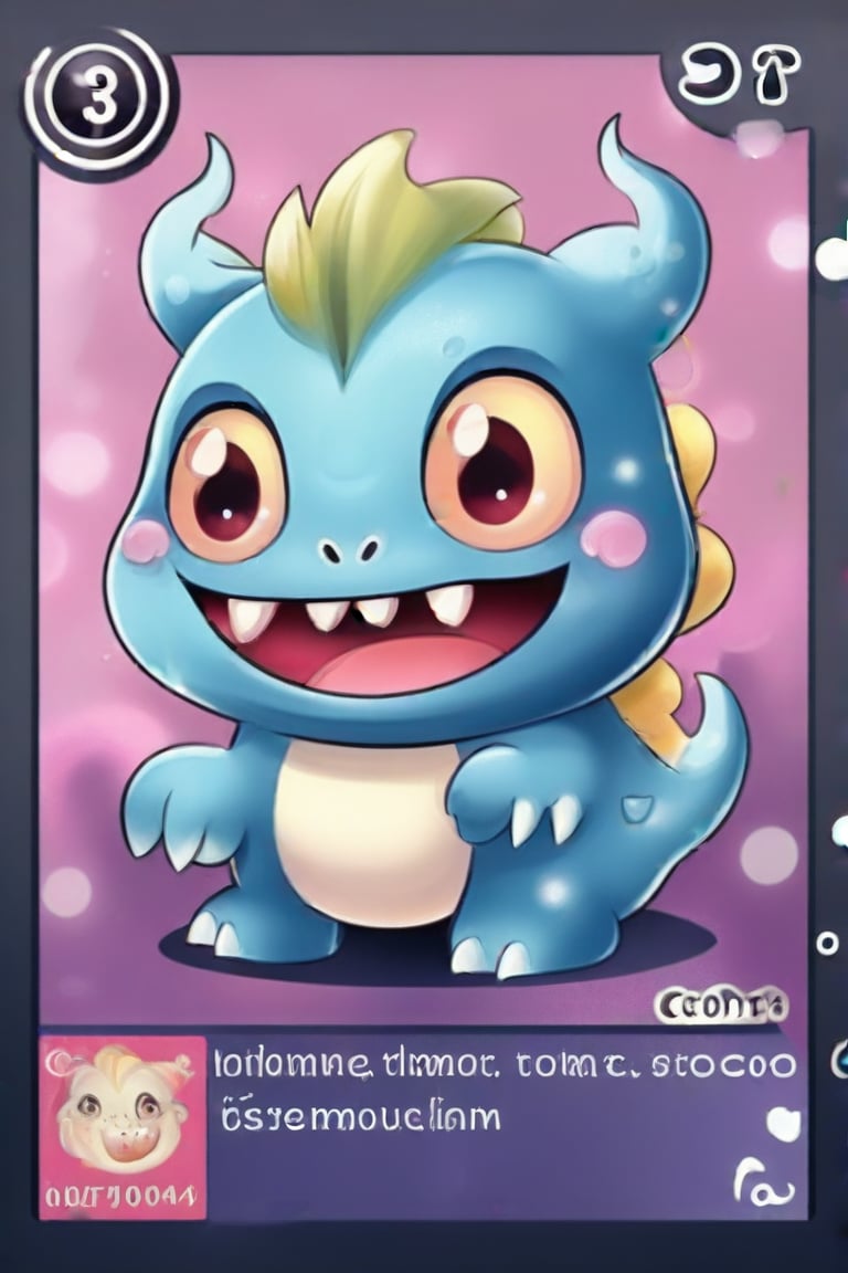 card game, monster cute, simple background, card, 