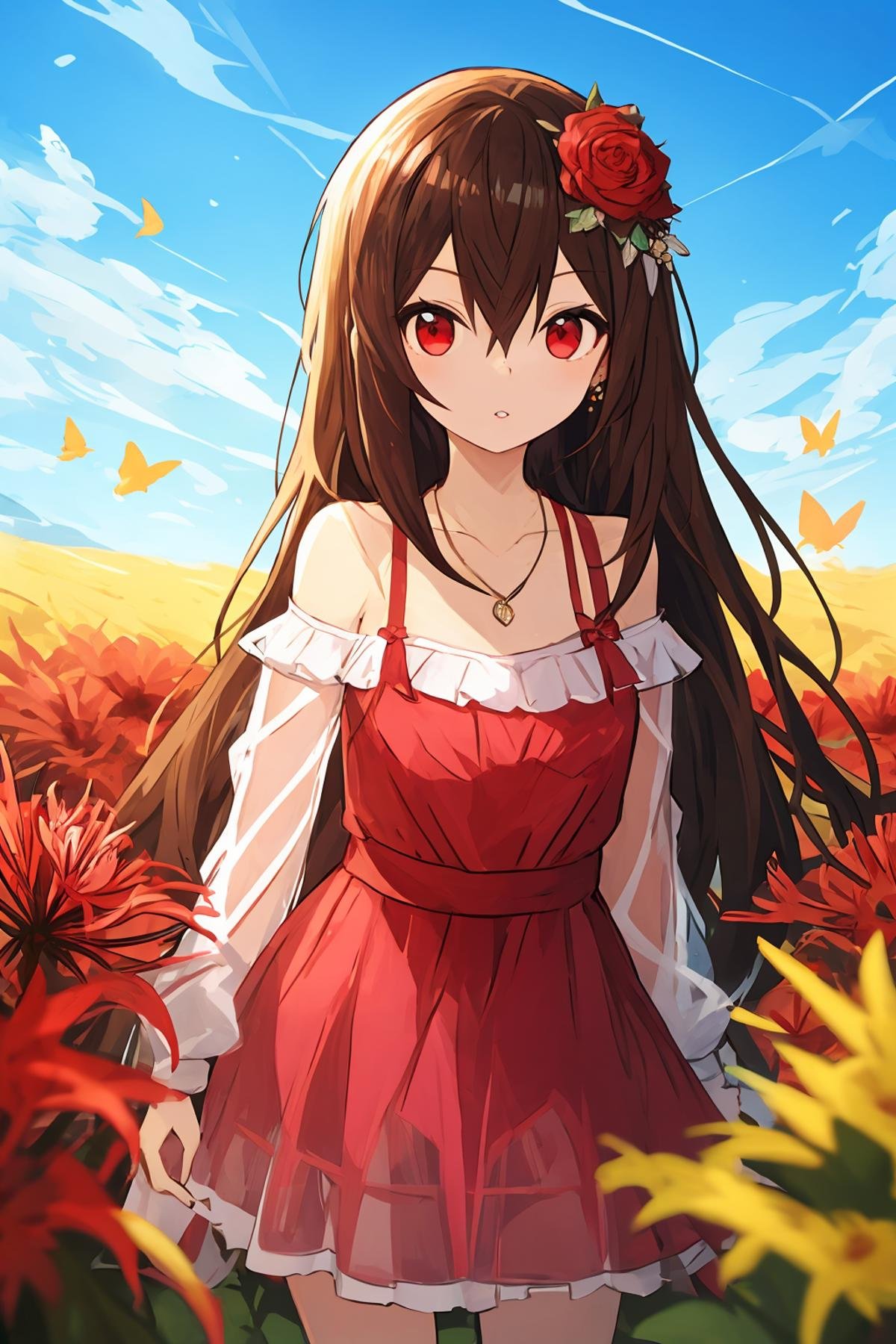 1girl,  spider_lily,  flower by Light01 on Tensor.Art