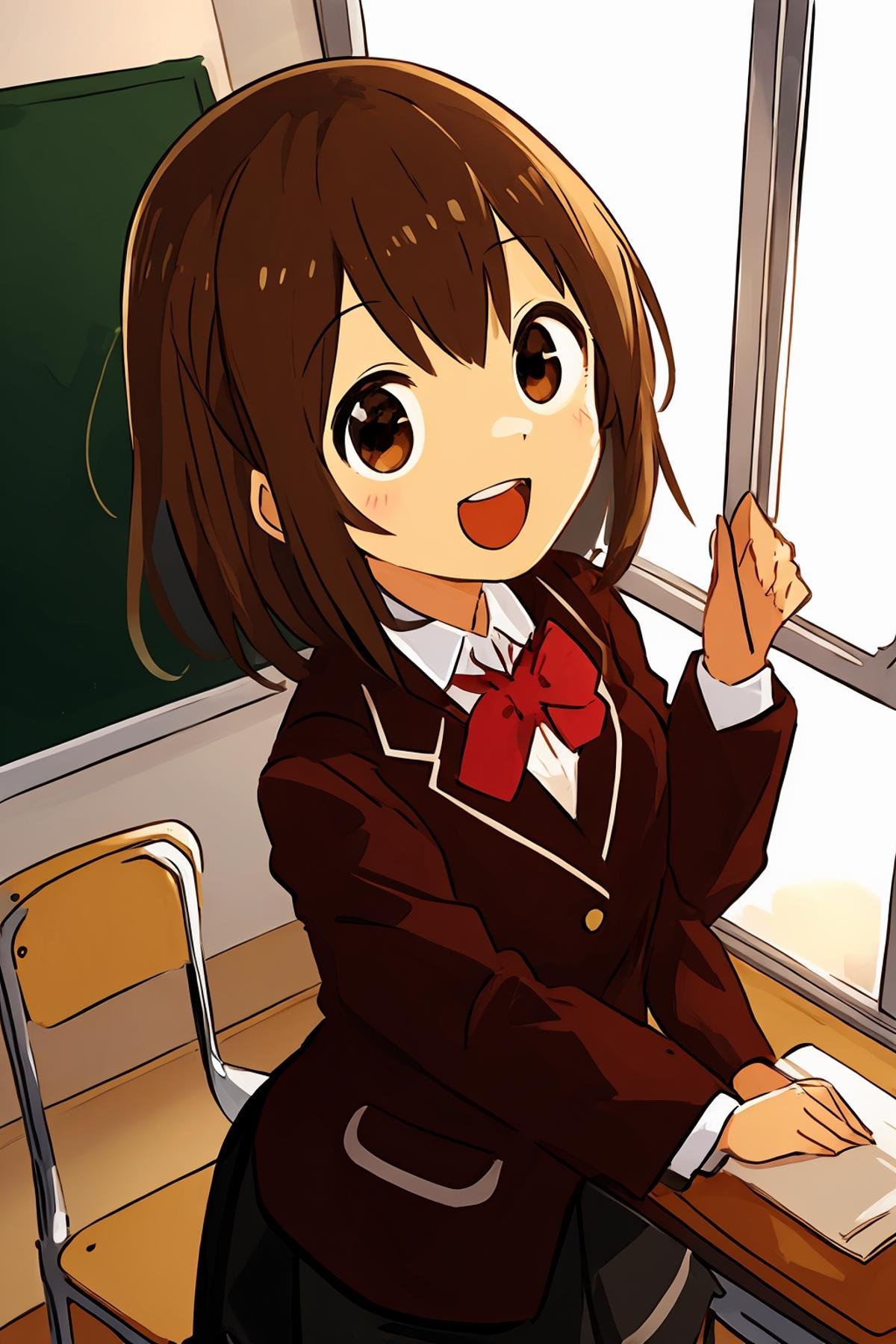 1girl,  school uniform,  desk by Light01 on Tensor.Art
