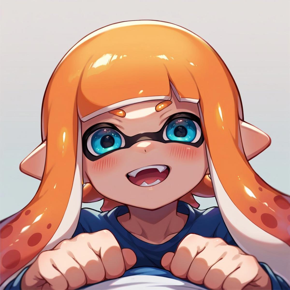 score_9, score_ 8, score_7_up, source_anime, inkling girl, POV, looking at viewer, blush, smile, open mouth, upper teeth only