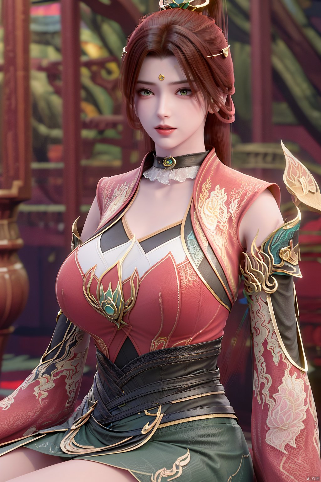  (1girl:1.1), (Lace pink-green skirt:1.39), on Stomach,aqua_earrings,Lights, lanterns, chang,(big breasts:1.56),hanfu, Best quality, Realistic, photorealistic, masterpiece, extremely detailed CG unity 8k wallpaper, best illumination, best shadow, huge filesize ,(huge breasts:1.59) incredibly absurdres, absurdres, looking at viewer, transparent, smog, gauze, vase, petals, room, ancient Chinese style, detailed background, wide shot background,
(((black hair))),(Sitting on the lotus pond porch:1.49) ,(A pond full of pink lotus flowers:1.5),close up of 1girl,Hairpins,hair ornament,hair wings,slim,narrow waist,perfect eyes,beautiful perfect face,pleasant smile,perfect female figure,detailed skin,charming,alluring,seductive,erotic,enchanting,delicate pattern,detailed complex and rich exquisite clothing detail,delicate intricate fabrics,
Morning Serenade In the gentle morning glow, (a woman in a pink lotus-patterned Hanfu stands in an indoor courtyard:1.36),(Chinese traditional dragon and phoenix embroidered Hanfu:1.3), admiring the tranquil garden scenery. The lotus-patterned Hanfu, embellished with silver-thread embroidery, is softly illuminated by the morning light. The light mint green Hanfu imparts a sense of calm and freshness, adorned with delicate lotus patterns, with a blurred background to enhance the peaceful atmosphere, song_hanfu, tang_hanfu,Xtianhuxiaobai,Xtanghuoer