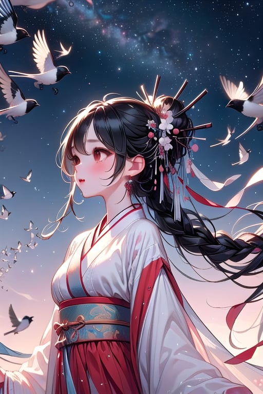 ((magpie bridge)),  ((birds flock)),  ((tanabata)) by 鬼畫符 on Tensor.Art