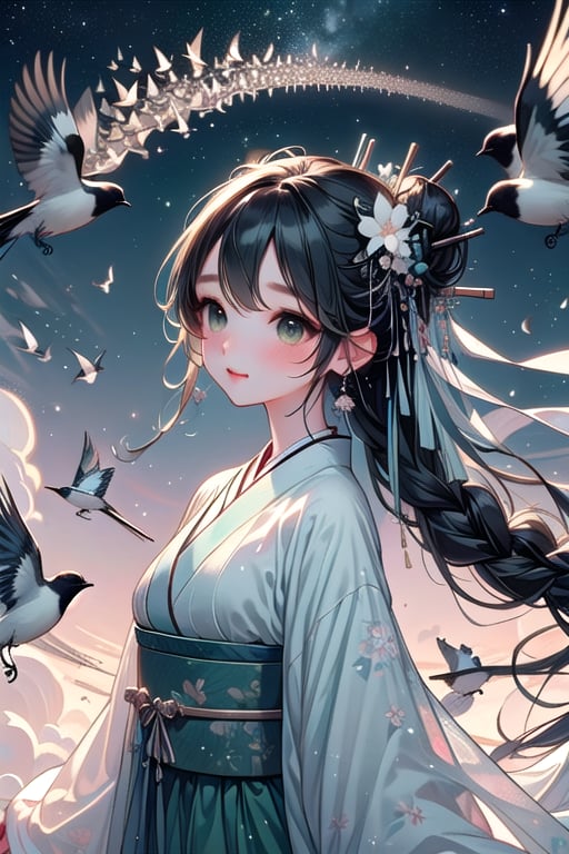 ((magpie bridge)),  ((birds flock)),  ((tanabata)) by 鬼畫符 on Tensor.Art