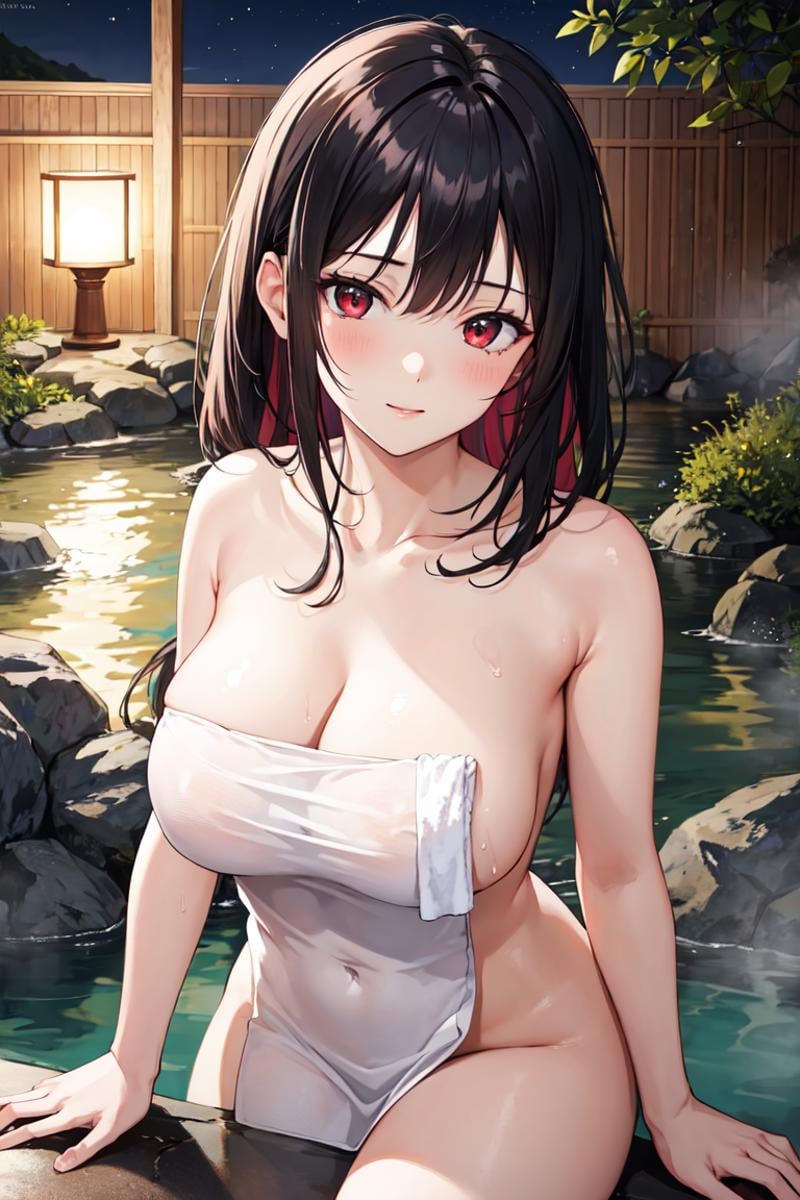 1girl,  black hair,  red eyes by hoyos on Tensor.Art