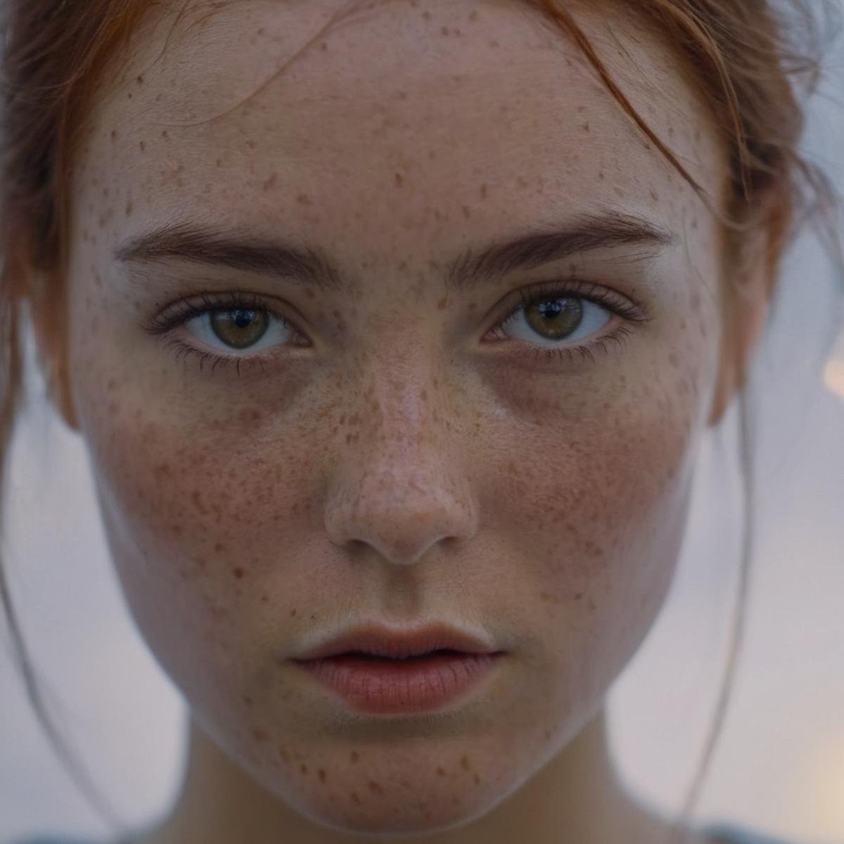 UHD, 4k, ultra detailed, cinematic, a photograph of  <lora:Cinematic Hollywood Film:1.5>Epic Creative Scene a woman with freckles on her face and a freckle on her head Cinematic Hollywood Film Style, epic, beautiful lighting, inpsiring