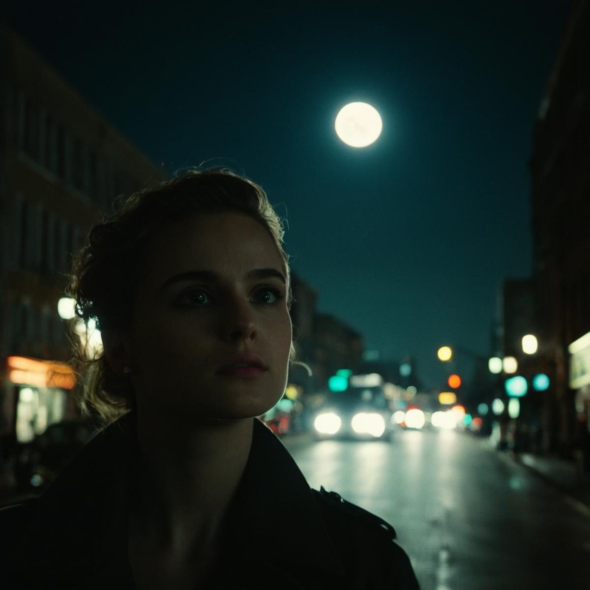 cinematic film still of perfection style detailed A beautiful Anamorphic format film photo of a blurry picture of a street...