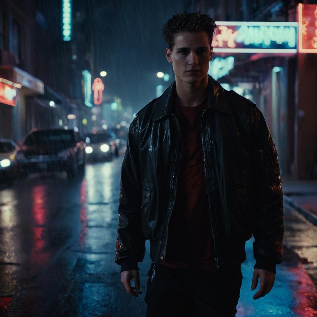 cinematic film still of perfection style detailed A beautiful Anamorphic format film photo of a person walking down a stre...