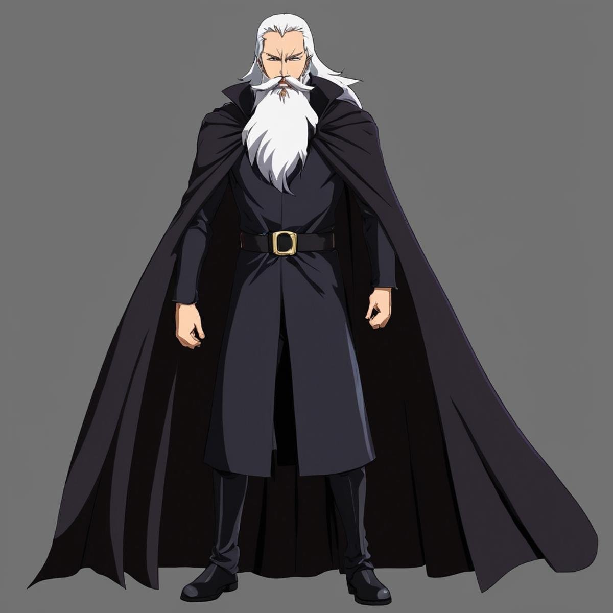 anime artwork of Dr. Hell antagonist a cartoon character dressed in a black cloak,  Great Marshall of Hell,  animation sty...