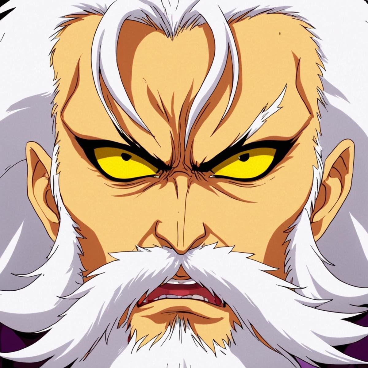 anime artwork of Dr. Hell antagonist a close up of a person with a beard,  Great Marshall of Hell,  animation style by Eau...