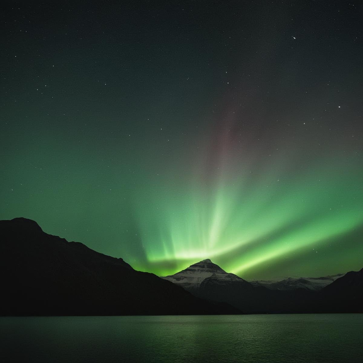 cinematic film still of  <lora:volumetric lighting:1> volumetric lighting stylea mountain with a green aurora bore in the sky,outdoors,sky,water,no humans,night,star (sky),night sky,scenery,starry sky,rock,mountain,green theme,landscape,aurora , volumetric lighting, haze light, fog light, beam light, shallow depth of field, vignette, highly detailed, high budget, bokeh, cinemascope, moody, epic, gorgeous, film grain, grainy