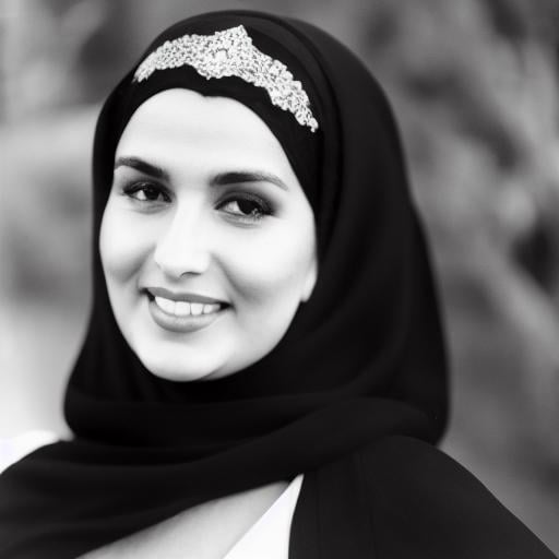 analog film photo of a hot woman in a black hijab poses for a picture Hijab style,  faded film,  desaturated by EauDeNoire...