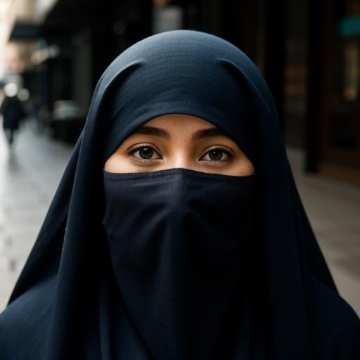 cinematic film still of  <lora:1.5_burqa:1>a woman in a blue burqa walking down a street burqa style, shallow depth of field, vignette, highly detailed, high budget, bokeh, cinemascope, moody, epic, gorgeous, film grain, grainy