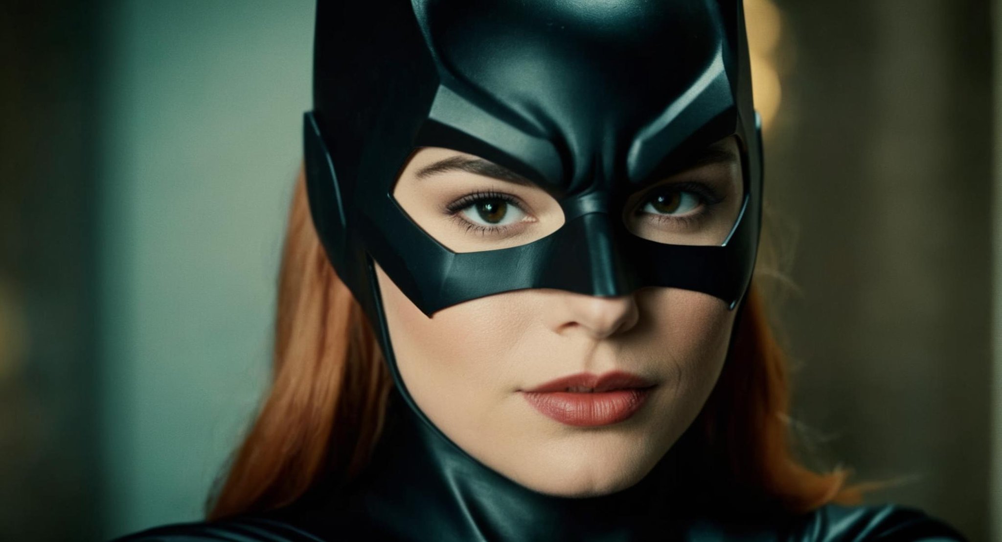 cinematic film still of (Cinematic Film stock footage style) in (arri alexa style) (Kodak film print style),  Batgirl a na...