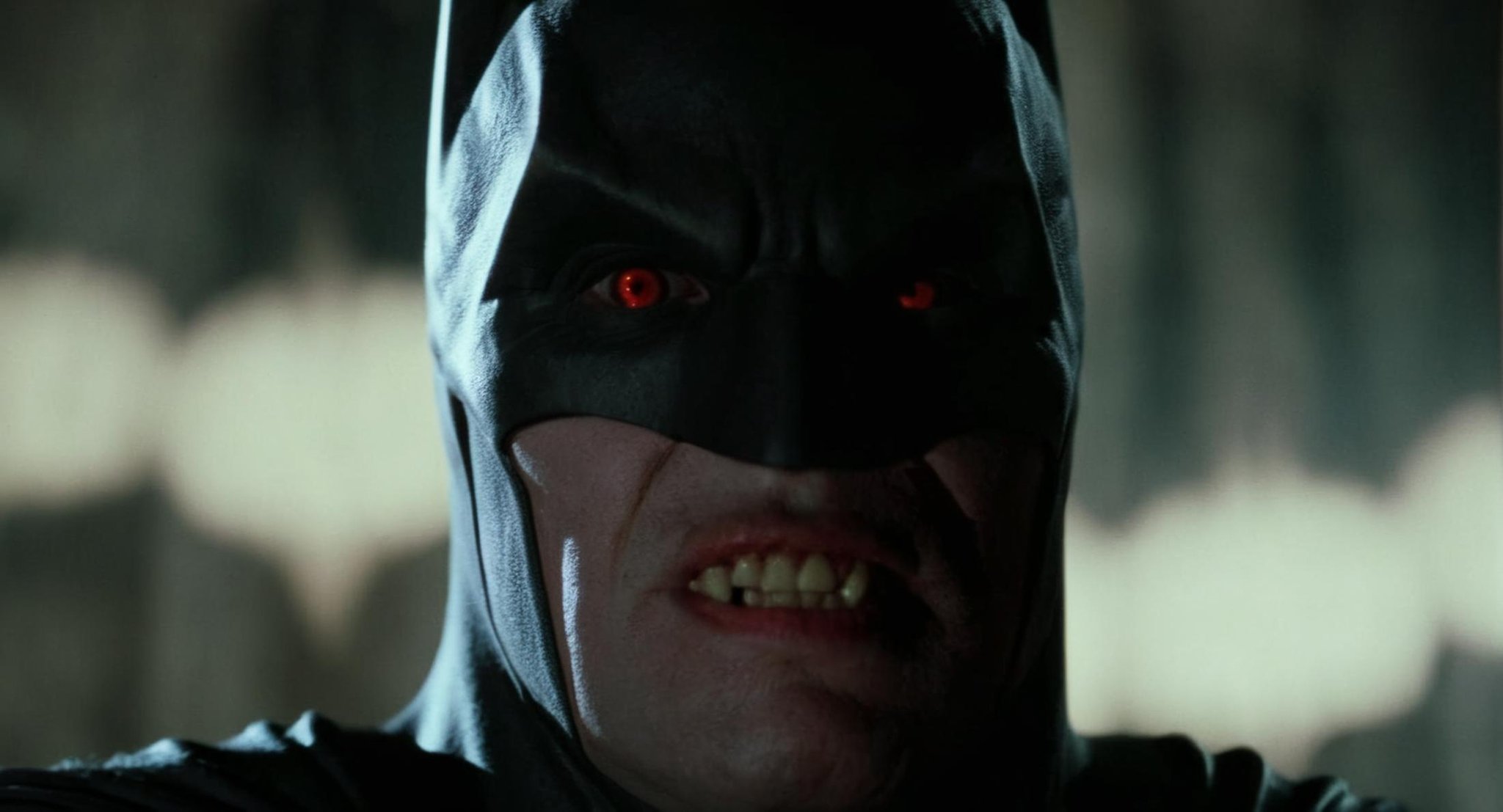 cinematic film still of Cinematic Film stock footage in (arri alexa style) Kodak film print,  Batman Vampire a batman vill...
