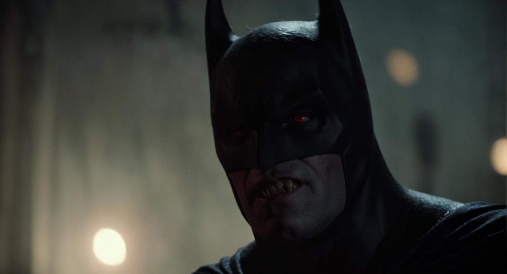 cinematic film still of Cinematic Film stock footage in (arri alexa style) Kodak film print,  Batman Vampire a batman vill...