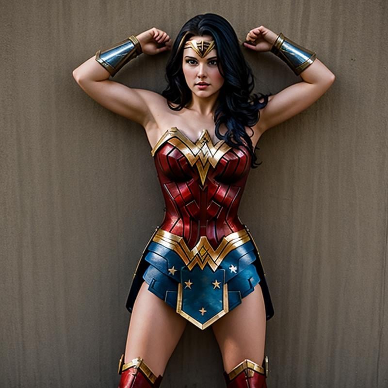 <lora:Wonder Woman SD1.5:1.2>Wonder Woman a woman in a Wonder costume leaning against a wall