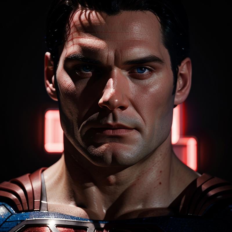 Hyperrealistic art of  <lora:Superman SD1.5:1.2>Superman a man with glowing red eyes staring at something, Extremely high-resolution details, photographic, realism pushed to extreme, fine texture, incredibly lifelike