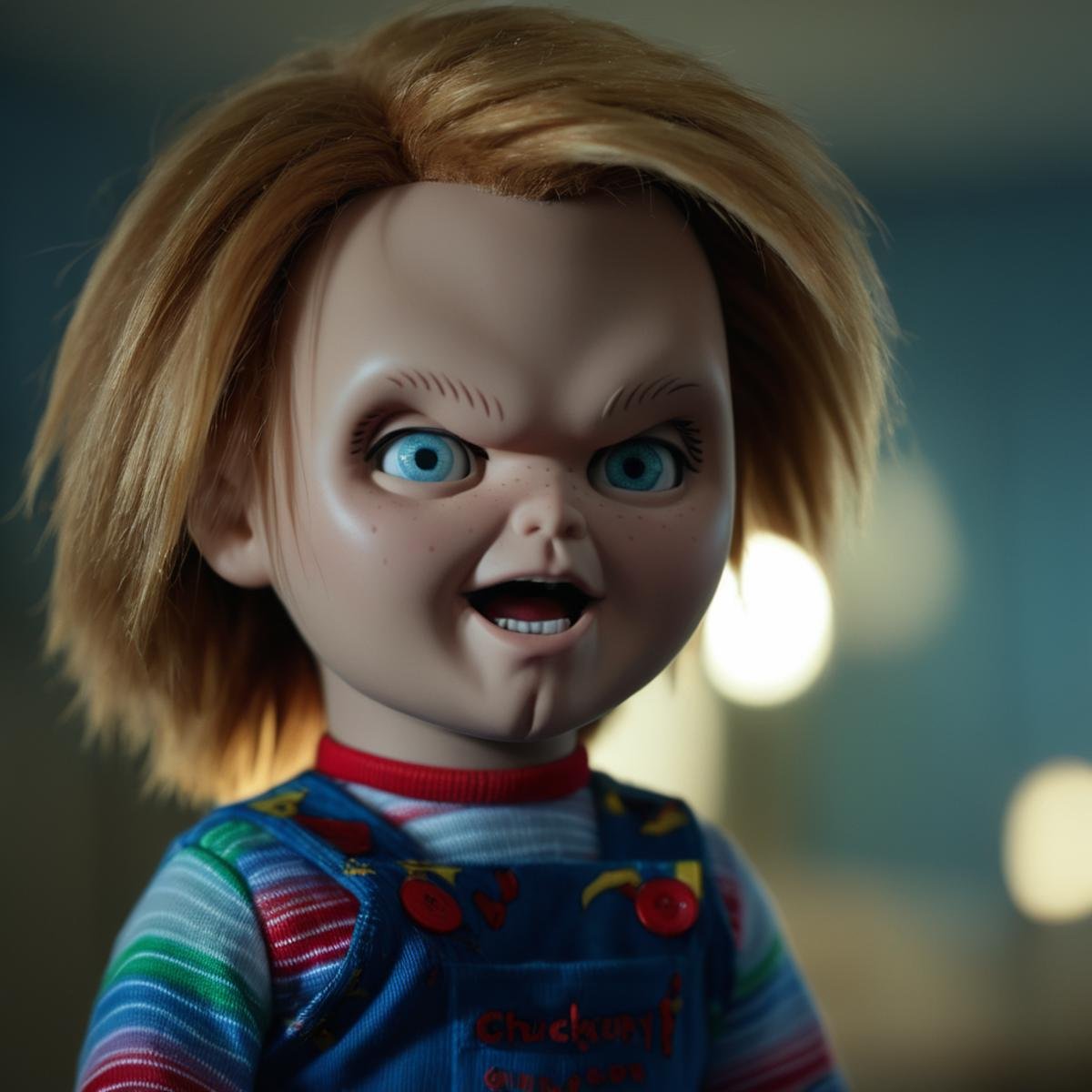 cinematic film still of Chucky,  Charles Lee "Chucky" Ray,  antagonist by EauDeNoire on Tensor.Art