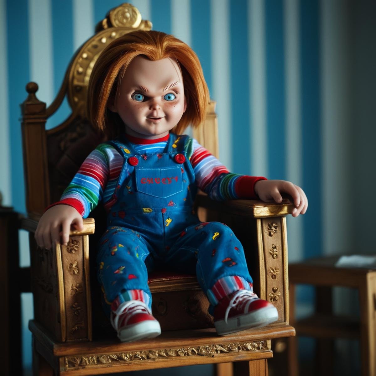 cinematic film still of Chucky,  Charles Lee "Chucky" Ray,  antagonist by EauDeNoire on Tensor.Art
