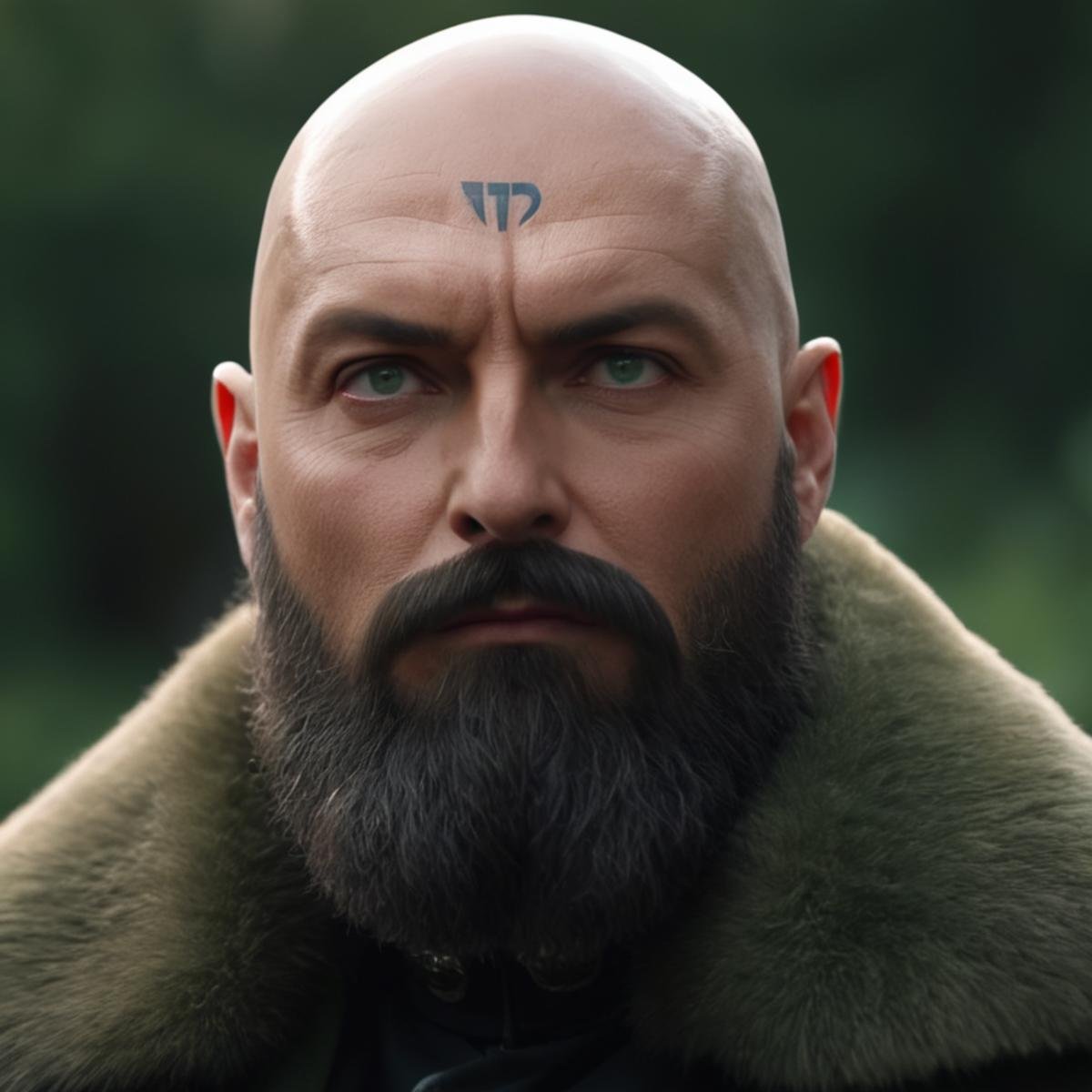 cinematic film still of Yuri Grigori Rasputin a man with a bald head and a beard,  solo,  1boy by EauDeNoire on Tensor.Art