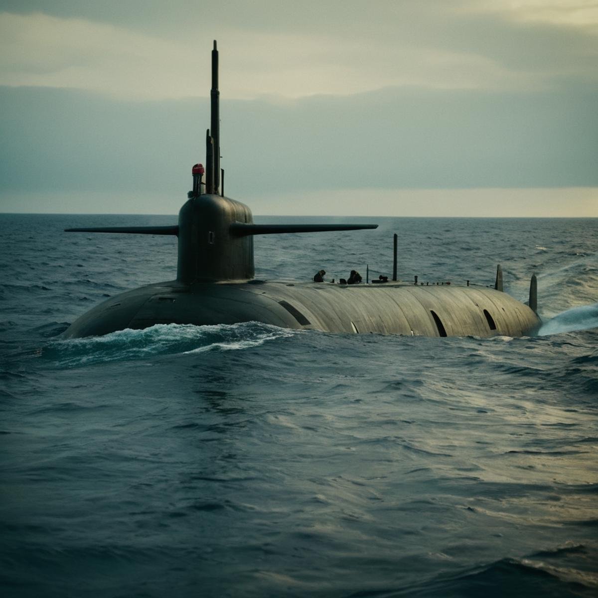cinematic film still of Allies,  USA,  a submarine in the water with a propeller Allied Forces by EauDeNoire on Tensor.Art
