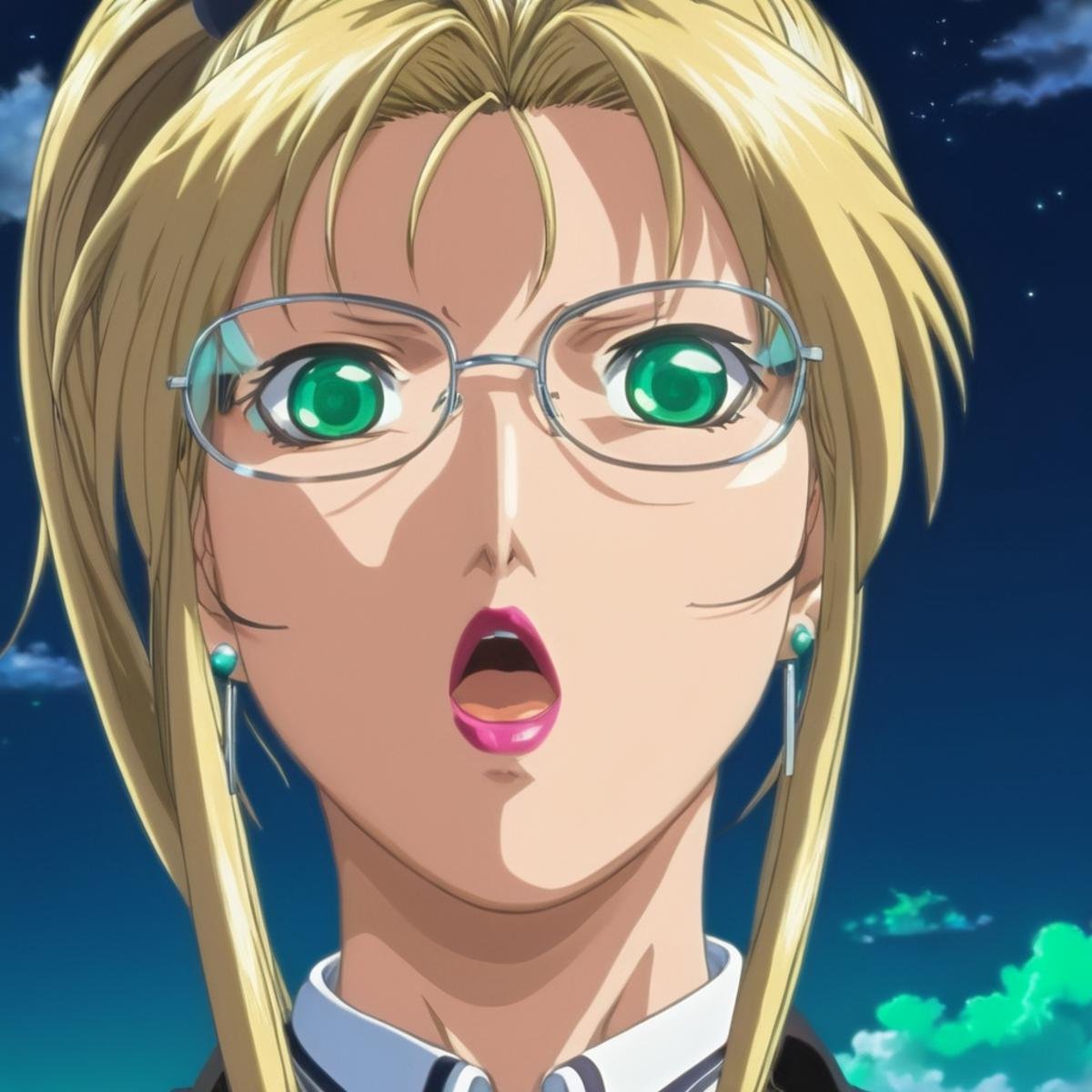 anime artwork of a woman with glasses staring at something,  1girl,  solo by EauDeNoire on Tensor.Art