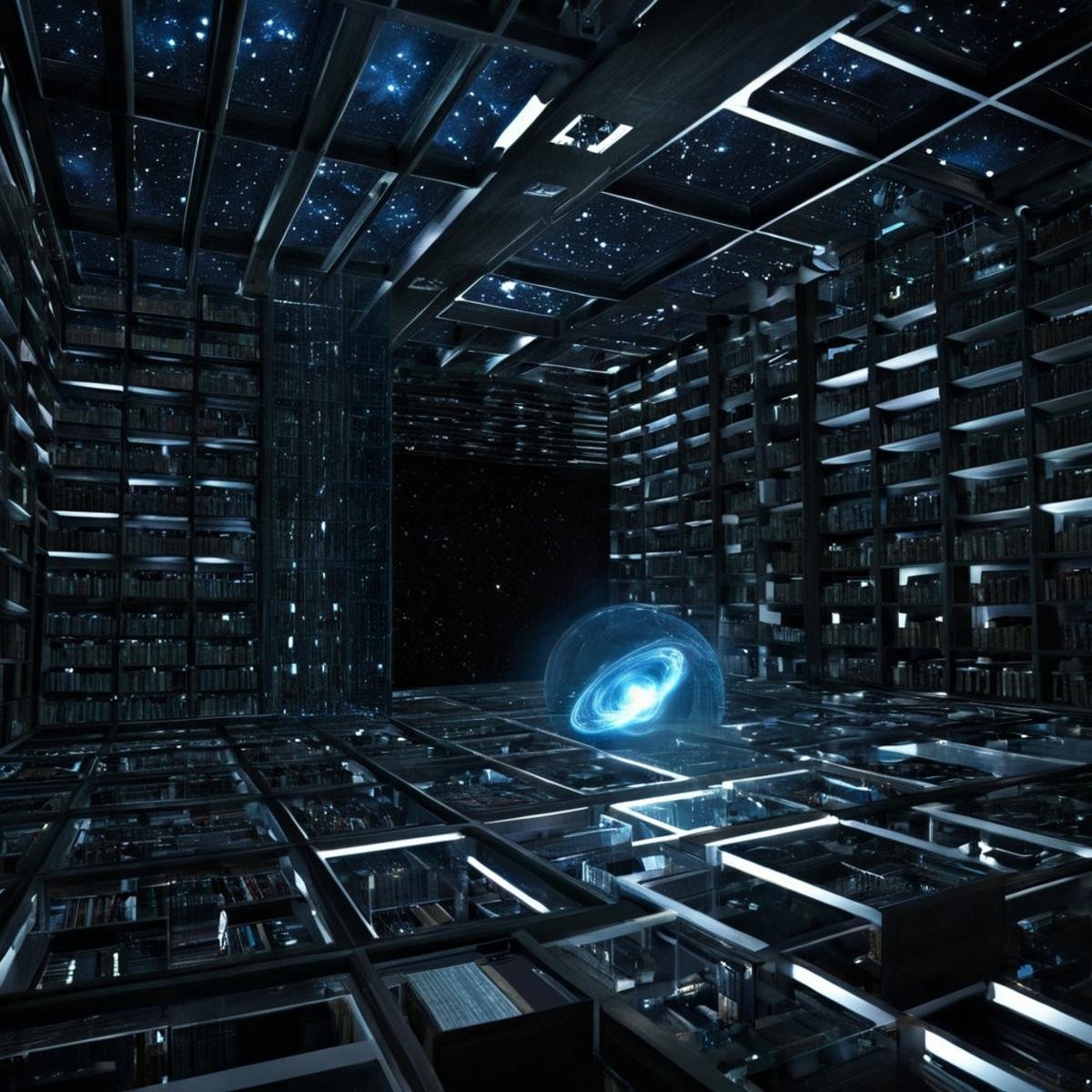 Surrealism,  1 realism perfect Chiaroscuro Lighting Style Tesseract an enormous,  hyper-cubic by EauDeNoire on Tensor.Art