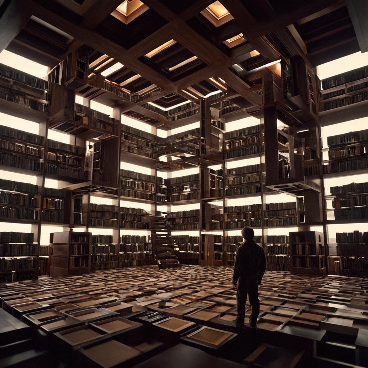 Surrealism,  1 realism perfect Chiaroscuro Lighting Style Tesseract an enormous,  hyper-cubic by EauDeNoire on Tensor.Art