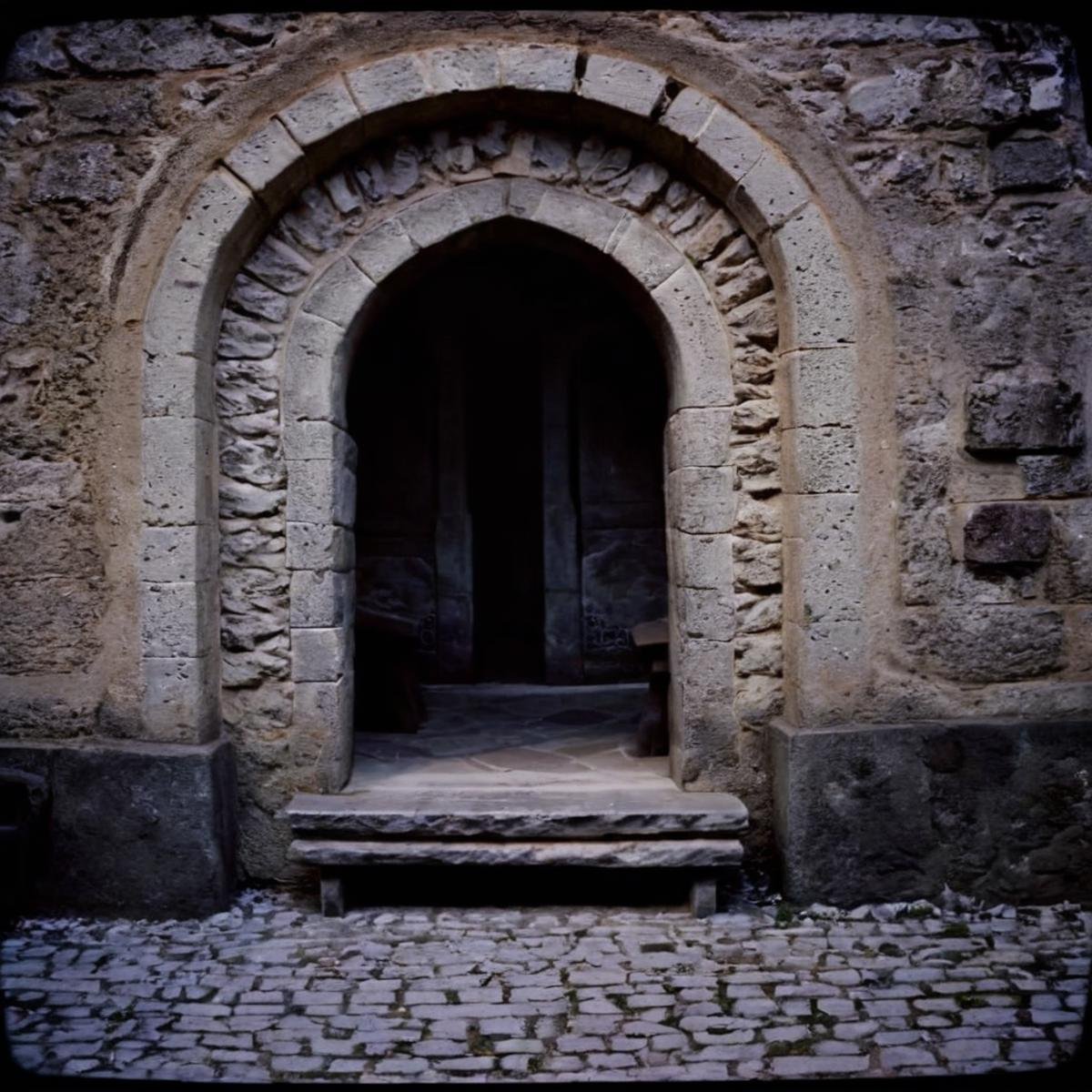 cinematic film still of 1 realism perfect Chiaroscuro Lighting StyleA different unique creative picture of a stone bench i...