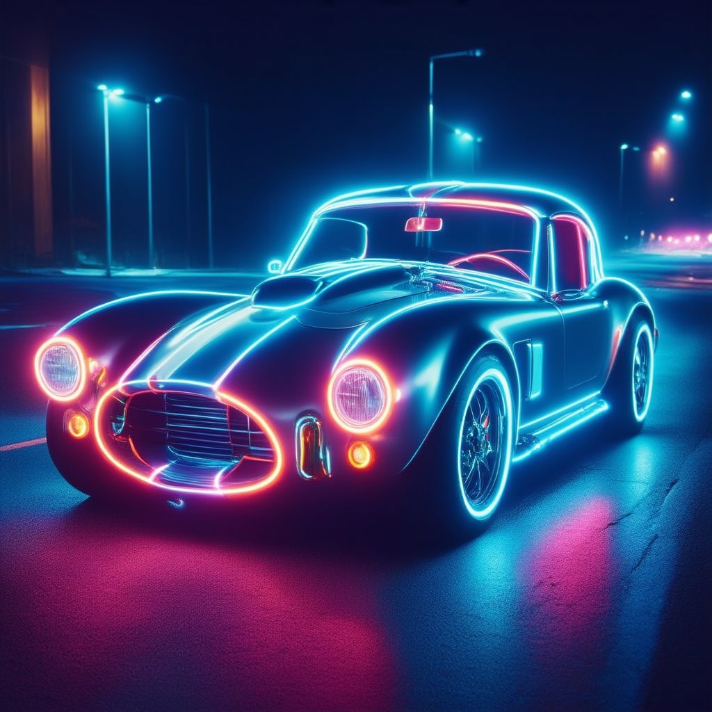 a neonlight car