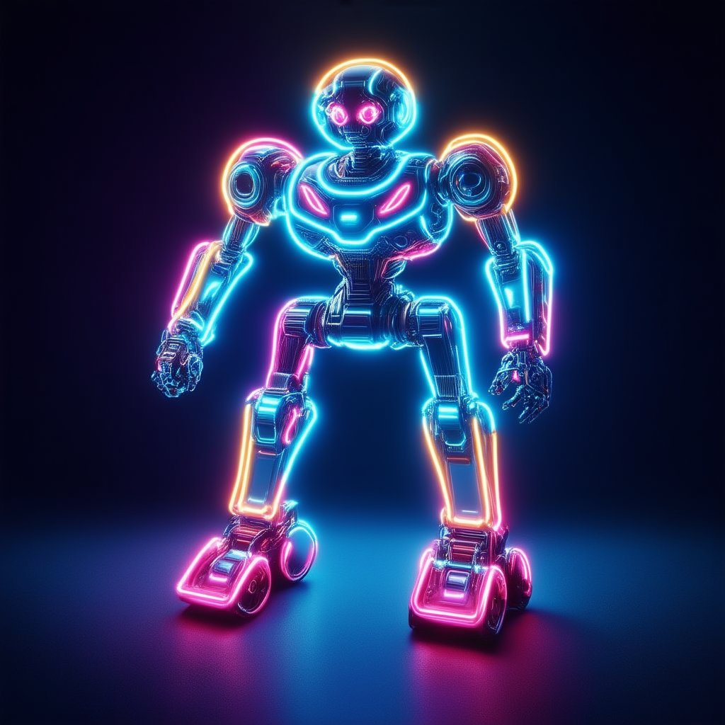 a neonlight robot