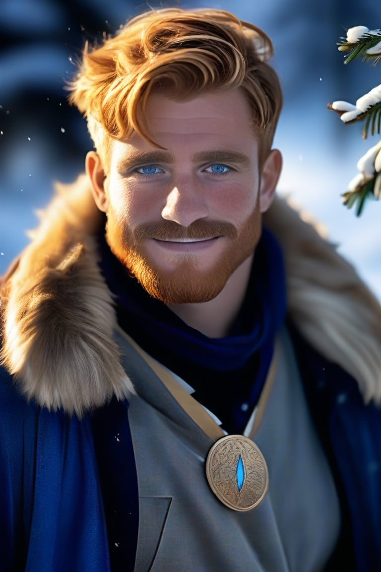 (realistic, masterpiece, high quality, best quality), solo focus, 1man, English, (warlock, D&D, wearing adventure clothes, casting spell,) looking to the side while focused, hands at the sides of body, side-standing, ((dynamic )), outdoors, snowing, sky, aurora, cold, ((realistic, photo, fix realistic intricate real male head hair skin nose eyes mouth beard facialhair)), blue eyes, real skin, real ginger hair , ((highres, uhd(, colorful, depth of field, new, newest, bokeh)),ollie