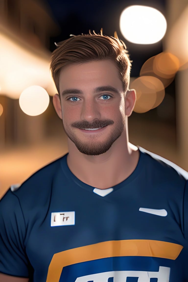 (masterpiece, only realistic, best quality), absurdrealistic photo of ollie, english man, brown facial hair, plump, handsome, short hair, blue-eyes, wearing jersey on, outdoors, night, depth of field, bokeh, exceptional realism realistic smooth clearn clean photo in uhd, high-res, high-definition, original, dynamic view, best photo portrait in the world, photorealistic,