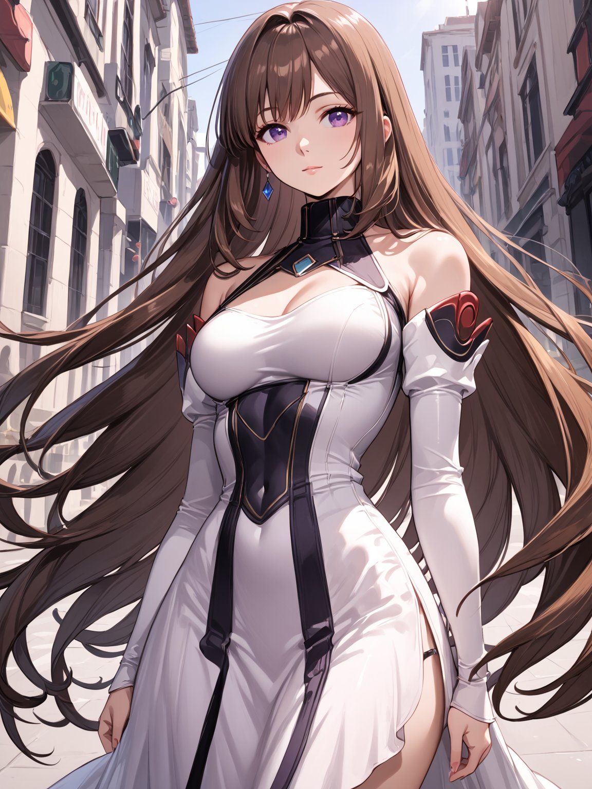 best quality, 8k, 8k UHD, ultra-high resolution, ultra-high definition, highres
,//Character, 
1girl, solo
,//Fashion, 
,//Background, 
,//Others, ,Expressiveh,
elhaym_van_houten, long hair, brown hair, purple eyes, dress