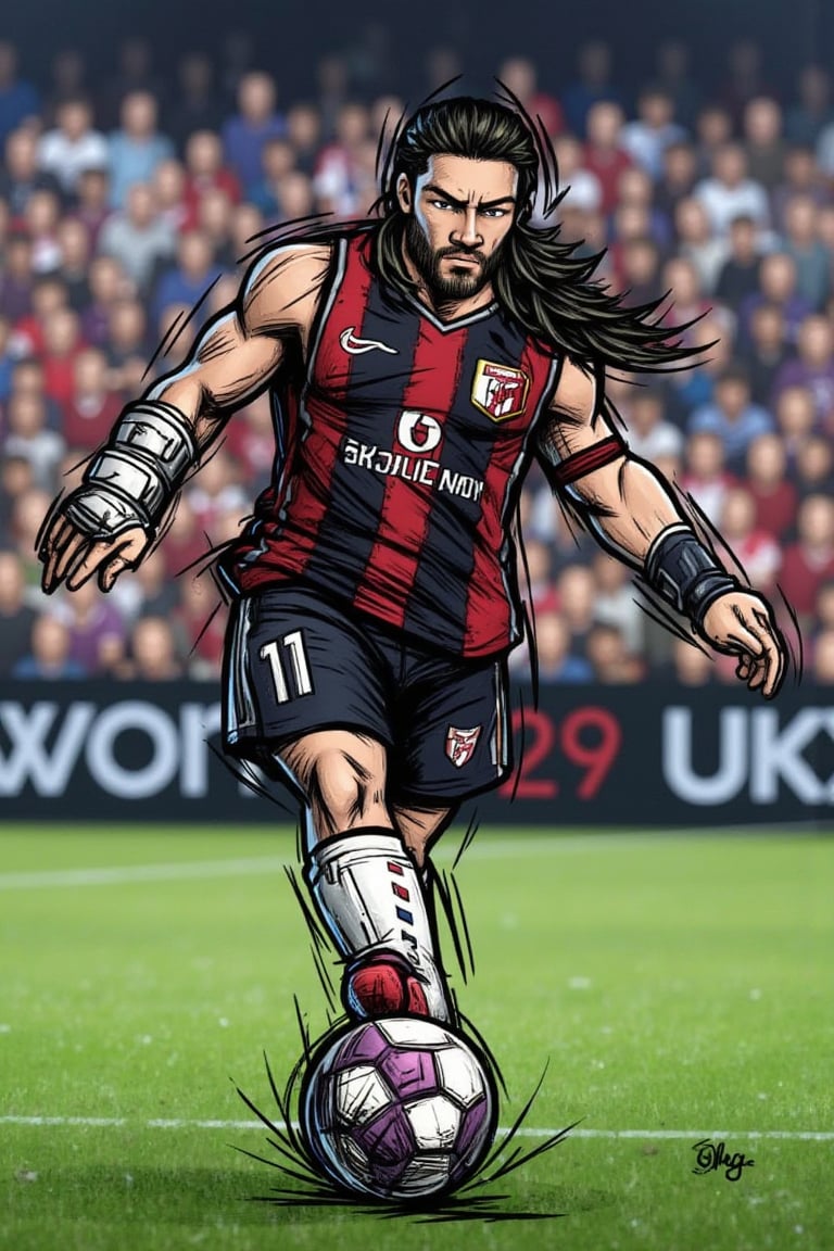 roman reigns, kicking a ball,  STRIKER0S