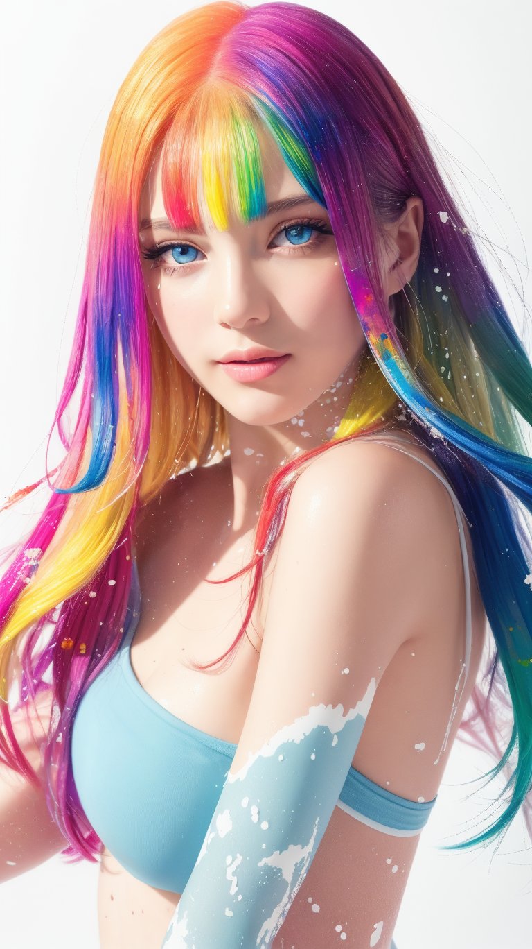 masterpiece, best quality, (extremely detailed CG unity 8k wallpaper, masterpiece, best quality, ultra-detailed, best shadow), (detailed background), (beautiful detailed face, beautiful detailed eyes), High contrast, (best illumination, an extremely delicate and beautiful),1girl,((colourful paint splashes on transparent background, dulux,)), ((caustic)), dynamic angle,beautiful detailed glow,full body,Young beauty spirit