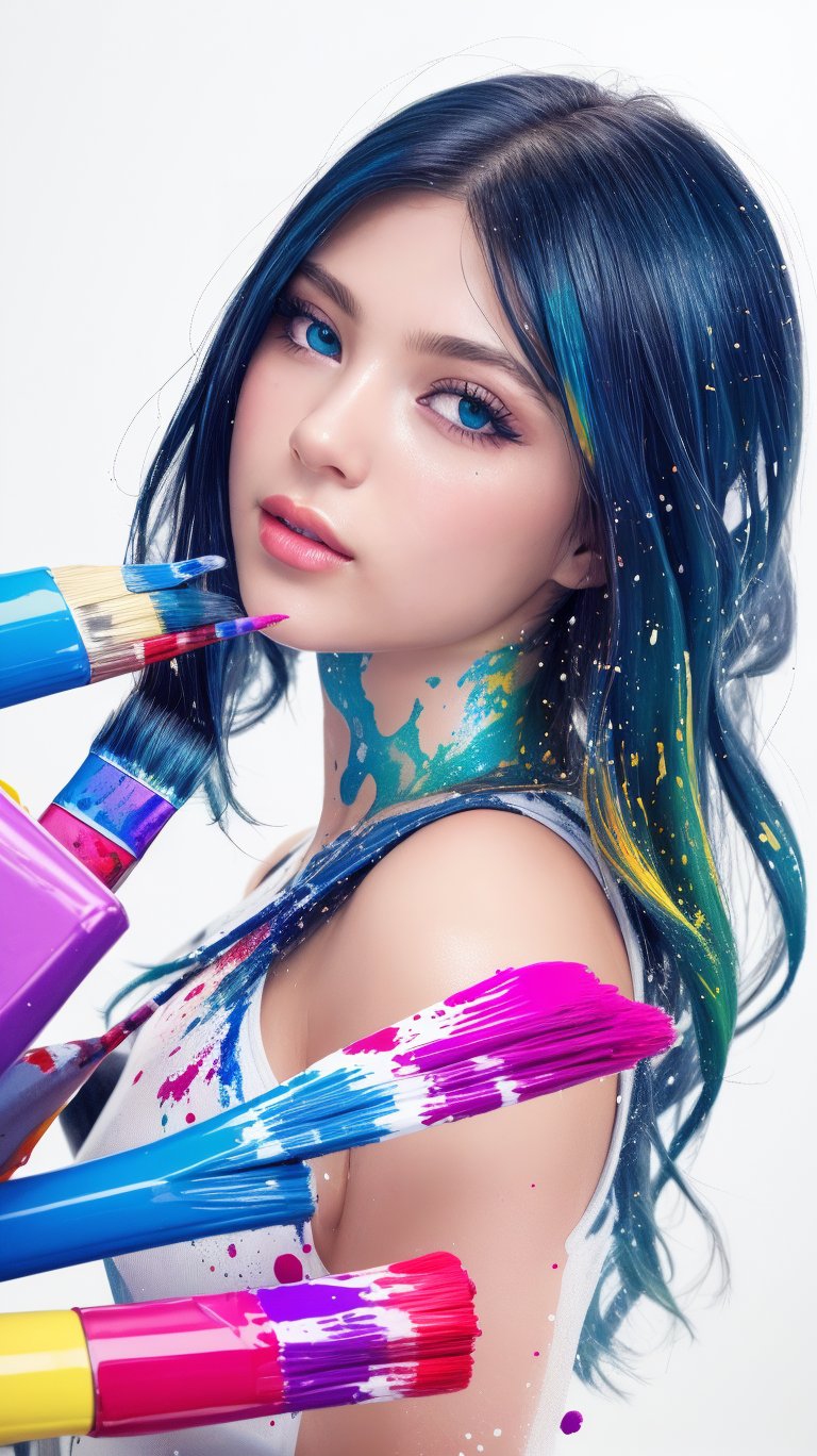 masterpiece, best quality, (extremely detailed CG unity 8k wallpaper, masterpiece, best quality, ultra-detailed, best shadow), (detailed background), (beautiful detailed face, beautiful detailed eyes), High contrast, (best illumination, an extremely delicate and beautiful),1girl,((colourful paint splashes on transparent background, dulux,)), ((caustic)), dynamic angle,beautiful detailed glow,full body,Young beauty spirit