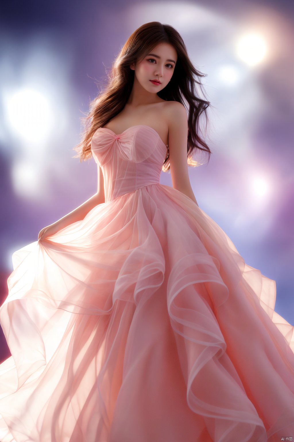 HD, best quality, 8K,1girl, keaiqunzi, big breasts, flowing long dress,