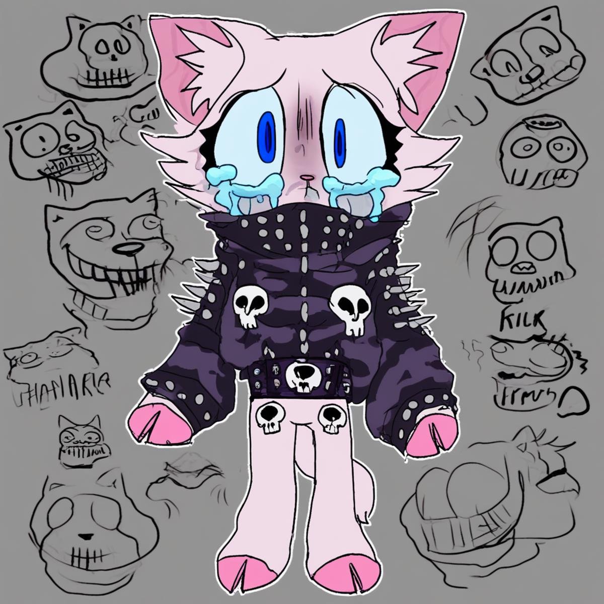 furries,  skull jacket,  cat ear by hush_puppers on Tensor.Art