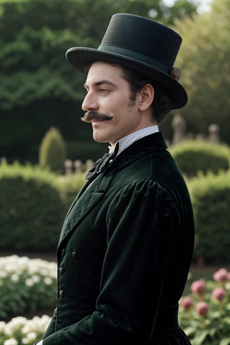 smiling,  mustache,  top_hat by Milch on Tensor.Art